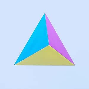 CMY Cubes The IGNIS (50mm) - CMY Tetrahedron () - Optical Polyhedron - Cyan, Magenta, Yellow - Subtractive Color Mixing, Diamond Polished, Scientific and Educational Toys, Gorgeous Physics Toys